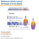 Mckesson Lancets For Diabetes Testing [100 Count] Lancing Device For Blood And Glucose Test, 26G X 1.8 Mm, Pressure-Activated, Sterile, Single Use