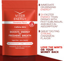 Viter Energy 40Mg Caffeine Mints - Sugar Free, B Vitamins, Vegan, Boosts Fast Energized Alert Focus, Caffeinated Nootropic Supplement Pills (Cinnamon Flavor, 8Oz, Bulk Bag)