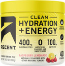 Ascent Clean Hydration + Energy Electrolytes Powder - 100Mg Caffeine, 400Mg Electrolytes, No Artificial Ingredients, Citrus 40 Servings