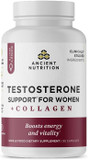 Ancient Nutrition Testosterone Support + Collagen Supplement, Hydrolyzed Collagen Peptides, Key Clinically Studied Superfoods Support Female Hormone Balance & Healthy Testosterone Levels, 90 Capsules