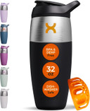 32Oz Protein Shaker Bottle - Leak-Proof & Bpa-Free Stainless Steel Shaker Cup With Snap-Fit Agitator For Smooth Mixing - No Odor, Easy To Clean - Blender Shaker Bottle For Gym Pre Workout & Smoothies