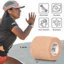 Ok Tape Self Adherent Cohesive Bandages Wrap - 24Packs, 1" X 5 Yards, Non-Woven Self Adhesive Bandage Wrap For Thumb, Finger, Wrist, Ankle, Vet Wrap Bandages Tape (Beige)