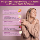 Urinary Tract Health For Women, Vaginal Probiotics For Women Ph Balance With D-Mannose, Cranberry, Probiotics And Prebiotics For Digestive Helath 90 Veggie Capsules