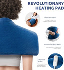 Electric Heating Pad For Back Pain & Cramps - Gifts For Women, Men, Mom, Dad, Christmas, Mothers Day, Fathers Day - Soft Machine Wash Fabric, Auto Shut Off, Moist Heat For Neck, Shoulder, 12"X24" Blue