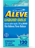 Aleve Liquid Capsules, Naproxen Sodium Capsules 220 Mg (Nsaid), Pain Reliever/Fever Reducer, Fast Pain Relief, 120 Count