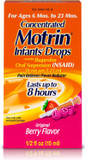 Infants' Motrin Oral Suspension Concentrated Liquid Medicine Drops With Ibuprofen, Nsaid Fever Reducer & Pain Reliever For Babies, Dye Free, Alcohol-Free, Original Berry Flavor, 1 Fl. Oz