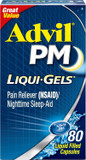 Advil Pm Liqui-Gels Pain Reliever And Nighttime Sleep Aid, Pain Medicine With Ibuprofen For Pain Relief And Diphenhydramine Hcl For A Sleep Aid - 80 Liquid Filled Capsules - Back To College