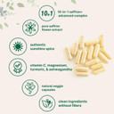 Saffron+ Advanced Supplements 60 Veggie Capsules | 10-In-1 With Saffron Extract, High Absorption Fat-Soluble Vitamin C, Magnesium, Turmeric, & Ksm-66 Ashwagandha | Mood & Energy Support | Filler Free