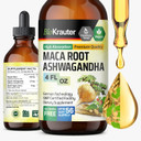 Bio Krauter Maca Root And Ashwagandha Tincture - Maca & Ashwagandha Supplements For Men & Women - Liquid Supplement For Mood Support - Alcohol And Sugar Free - Vegan Drops 2 Fl.Oz
