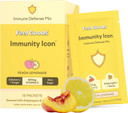 Feel Goods Immunity Icon, Zero Sugar, Vitamin C, A, B, D, E & Zinc, Organic Elderberry, Ashwagandha, Drink Mix Powder, Vegan, Non Gmo, Caffeine & Gluten Free | Peach Lemonade, 15 Count