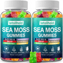 Sea Moss Gummies - Irish Sea Moss Gummies Advanced For Adults With Ashwagandha Bladderwrack & Burdock Root For Supports Immune?Energy - 60 Vegan Gummy,2Pcs