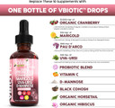 Clean Nutraceuticals Vbiotic Vaginal Probiotic For Women Liquid Drops | Cranberry Uva Ursi Horsetail D-Mannose Prebiotics Marigold & Black Cohosh Vaginal Health Supplement | Ph Balance