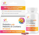 Vh Essentials Probiotics For Women With Prebiotics, Cranberry & Vitamin C - 120 Capsules (60 Day Supply) - Vaginal Probiotics Support Gut Balance, Vaginal Health & Urinary Tract Health For Women