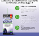 Elderberry Capsules With Zinc And Vitamin C For Adults - Immune Support Vitamins For Women And Men - Black Sambucus Elderberry Vitamin C And Zinc - Immune Defense Multiminerals Supplement, 60 Count