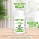 Supersmart Organic Mycocomplex (High Strength) - 7-In-1 Mushrooms Supplement - With Shiitake, Chaga, Reishi, Maitake, Cordyceps, Polypore, Agaricus | Non-Gmo & Gluten Free - 90 Vegetarian Capsules