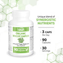 Supersmart Organic Mycocomplex (High Strength) - 7-In-1 Mushrooms Supplement - With Shiitake, Chaga, Reishi, Maitake, Cordyceps, Polypore, Agaricus | Non-Gmo & Gluten Free - 90 Vegetarian Capsules