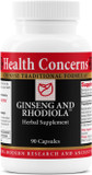 Health Concerns Ginseng And Rhodiola  Herbal Supplement For Lung Health & Congestion - With Licorice Root Extract & Apricot Seed Extract  Traditional Chinese Respiratory Support  90 Capsules