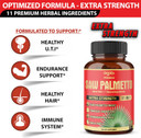 Premium Saw Palmetto Capsules - Combined With Ashwagandha, Turmeric, Tribulus, Maca, Green Tea, Ginger, Holy Basil & More - Natural Prostate Support - 90 Capsules 3-Month Supply
