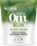 Om Mushroom Superfood Reishi Mushroom Capsules Superfood Supplement, 90 Count, 30 Days, Organic Adaptogen For Stress Relief And Immune Health