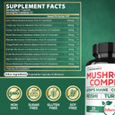 Satoomi 10In1 Lions Mane Supplement Complex - Blended With Cordyceps Sinensis, Reishi Mushroom, Turkey Tail Mushroom & Others - 90 Count For 3 Months