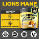 Satoomi 10In1 Mushroom Supplement Complex - Lions Mane, Cordyceps, Reishi, Chaga And 6 More - Brain Supplements For Memory & Focus - 90 Count - 3 Months Supply