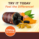 Life'S Fortune Organic Turmeric Curcumin With Black Pepper And Ginger, Enhanced Absorption, Extra Strength Supplement, Joint & Immune Support, Non-Gmo, 90 Cap - 2250Mg