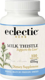 Eclectic Herb - Premium Freeze Dried Milk Thistle Capsules | Dietary Supplement | Liver Support, Detox, Cleanse + Maintain | Natural, Non-Gmo, Vegan (120 Ct | 600 Mg)