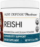 Host Defense Reishi Powder - Mushroom Mycelium Powder - Heart & Immune Health Support Supplement - Mushroom Supplement To Support Energy & Vitality - Aids Overall Well-Being - 3.5 Oz (66 Servings)