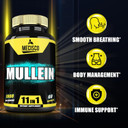 210 Capsules - 11In1 Mullein Leaf Capsules With Panax Ginseng Root, Cordyceps Sinensis & More - Support Respiratory Health, Immune System, Energy Production & Comfortable Mind