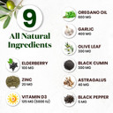 Oregano Oil, Garlic Extract, Olive Leaf, Black Seed Oil, Astragalus-Immune Support & Digestive Health Supplement For Women And Men- 120 Count