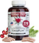 Kroeger Herb Products, Circu Flow, Hawthorn Supplement For Heart Support, Daily Circulation Supplement, Promotes Cardiovascular Function With Hawthorn Berry, Non-Gmo, 270 Capsules, Made In Usa
