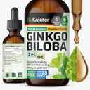 Bio Krauter Ginkgo Biloba Extract - Liquid Ginkgo Biloba Supplements For Brain - Vegan, Alcohol & Sugar Free - 4 Fl Oz