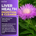 Grow Vitamin Liver Cleanse Detox Capsules W/Unique Blend Of Milk Thistle, Artichoke & Dandelion Extract - Liver Supplement Includes Turmeric, Beetroot & Choline - 60 Capsules