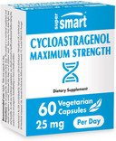 Supersmart - Cycloastragenol 20Mg Per Day (98% Purity) - Dna & Telomeres Supplement - Astragalus Membranaceus | Non-Gmo & Gluten Free - 60 Vegetarian Capsules