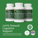 Memnivia Brain Supplements For Memory & Focus | Dual-Sage Stem Cell Formula With Cognivia®, Bacopa, Holy Basil & Ginger | Clinically Proven Mental Clarity Support | 180 Capsules (3 Bottles) | Usa Made