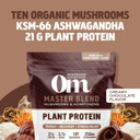 Om Mushroom Superfood Master Blend Mushrooms & Adaptogens, Creamy Vanilla Plant Protein, Single Serve, 10 Count, 10 Mushroom Complex, Lion'S Mane, Ashwagandha, Stress Relief, Glp-1 Support
