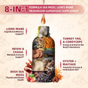 Lions Mane Supplement Mushroom Drops With 6-Mushroom Complex & Irish Sea Moss  Vegan Lion'S Mane Liquid For Cognitive Support, Immune & Digestive Health  Dual Extraction, Non-Gmo, Strawberry Flavor