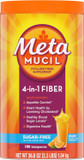 Metamucil 4-In-1 Daily Fiber Supplement, Psyllium Husk Powder For Digestive Health, Sugar-Free Fiber Supplement, Orange, Naturally Sourced Psyllium Husk Powder, 180 Teaspoons