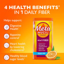 Metamucil 4-In-1 Daily Fiber Supplement, Psyllium Husk Powder For Digestive Health, Sugar-Free Fiber Supplement, Orange, Naturally Sourced Psyllium Husk Powder, 180 Teaspoons