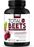 Force Factor Total Beets Blood Pressure Support Beet Root Capsules, 1800Mg Organic Beet Root Powder Beet Supplement With Hawthorn Berry To Support Circulation And Blood Flow, 90 Vegetable Capsules