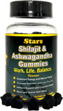 Shilajit & Ashwagandha Gummies, Shilajit Resin And Gummy Immune Support Supplement For Men And Women, Work, Life, Balance, Dietary Ashwagandha Supplements, 60 Star Shaped Gummies