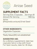 Anise Seed 120 Capsules, 500 Mg, Anise (Pimpinella Anisum) Dried Seed (120 Capsules)