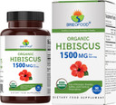 Brieofood Organic Hibiscus 1500Mg, 45 Servings, Vegetarian, Gluten Free, 90 Vegetarian Tablets