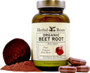 Herbal Roots Organic Beet Root Powder Capsules - 1,500Mg Per Serving - Certified Usda Organic - Non-Gmo - 60 Count Vegan Capsules