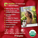 Biophix D-Mannose Usda Organic 1500 Mg 200 Veggie Caps - Supports A Healthy Bladder Urinary Tract, Non-Gmo, Vegan-Friendly