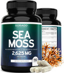 Irish Sea Moss Capsules 2,625Mg (150 Capsules) With Bladderwrack & Burdock Root - Raw Seamoss Pills For Thyroid, Energy, & Immune Support - Third Party Tested, No Fillers, Vegan Safe, Made In Usa