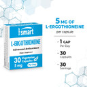 Supersmart L-Ergothioneine Supplement 5Mg Per Day (Advanced Antioxidant) | Non-Gmo - 30 Vegetarian Capsules