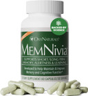 Memnivia Brain Supplements For Memory & Focus | Dual-Sage Stem Cell Formula With Cognivia®, Bacopa, Holy Basil & Ginger | Clinically Proven Mental Clarity Support | 60 Capsules (1 Bottle) | Usa Made