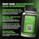 Huge Supplements Arachidone, Arachidonic Acid Supplement, Promotes Lean Mass & Increased Strength, Highest Dosed With 1000Mg Per Serving, 120 Softgels