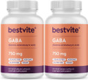 Bestvite Gaba 750Mg Per Capsule (120 Vegetarian Capsules) - No Stearates - No Fillers - Vegan - Gluten Free - Non Gmo